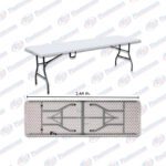 MESA RECTANGULAR PLEGADIZA LARGA 2,44 MT HW06391
