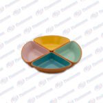 JGO DE BOLWS DE CERAMICA TRIANGULAR EN COLORES 4PC