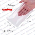 BOLSA ADHESIVA TRANSPARENTE 10X17CM CROMUS (100)