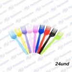 TENEDOR PLASTICO COLORES VARIOS RW-002 (24PCS)