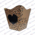 CACHEPOT DE CARTON CORAZON NEGRO 15CM