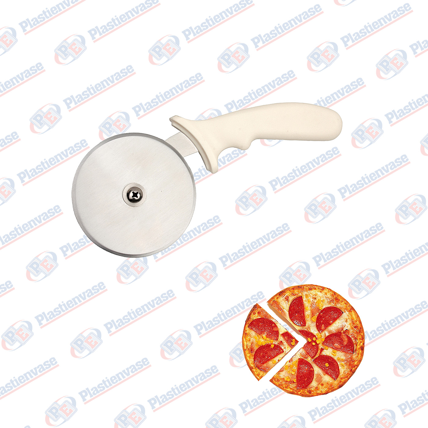 cortador pizza 000109 CORTADOR P/PIZZA MANGO BLANCO GR. P-H10 - Imagen 1