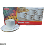 TAZA + PLATITO BLANCO CON BORDES DORADO (DFTC-56) (X UNIDAD)