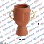 JARRON DE CERAMICA MARRON TIPO CARA