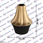 JARRON DE CERAMICA NEGRO CON DORADO CHICO SUAL