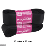 CINTA RASO Nº5 NEGRO PROGRESSO (22MMX10MTS)