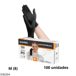 GUANTE DE NITRILO NEGRO INOVEN M (100UND)