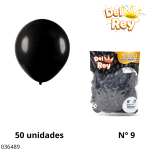 GLOBO DEL REY LISO NEGRO Nº9 (50 UND)
