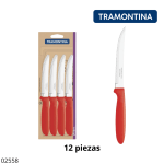 CUCHILLO IPANEMA ROJO TRAMONTINA 23360/975 (12 UND)