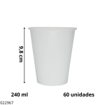 VASO POLIPAPEL 240ML S/TAPA 50 U ZK826