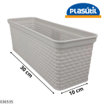 ORGANIZADOR RECT. 10X30CM BEIGE PLASUTIL 14951