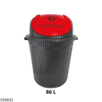 BASURERO SELECTIVO TAPA ROJO 86LT