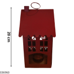 PORTA VELA CASITA ROJA DE METAL (32608)