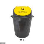 BASURERO SELECTIVO TAPA AMARILLO 86LT