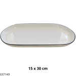 BANDEJA CERAMICA OVAL BLANCO 15X30 (32459)