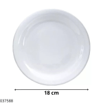 PLATO P/POSTRE BLANCO LISO 7" 18CM DX0305 (CJA 80)