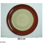 PLATO PORCELANA BORDO/CREMA 11" 28.5CM LT 141A (CJA X 30)