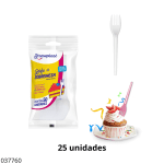 TENEDORCITO PLASTICO BLANCO 25UNID STRAWPLAST (CJA X 40)