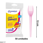 TENEDORCITO PLASTICO ROSA STRAWPLAST (CJA 20X50UNI)