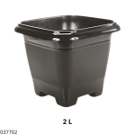 MACETA CUADRADO NEGRO 2L ERCAPLAST 1331