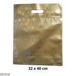 BOLSA METALIZADA C/CIERRE DORADO 32X40CM