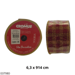ROLLO CINTA NAVIDEÑA 6.3X9.14 VINO ORO CROMUS