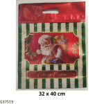 BOLSA METALIZADA C/CIERRE FELICES FIESTAS 32X40CM