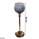 ADORNO PORTA VELA BASE DORADO 40CM BTG-W3