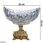 FRUTERA DE CRISTAL BASE DORADO (JX-132C)