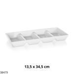 BANDEJA PORCELANA 4 DIVISORAS ISAMENA ZD14319