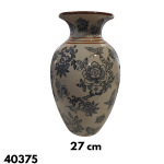 JARRON FLOREADO RAYAS MARRON 27 CM