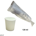 POTE POLIPAPEL BLANCO S/DISEÑO 120ML (TIRA X 25 UND)