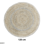 ALFOMBRA REDONDO 2 RAYAS PLATEADEO 120 CM BH8627