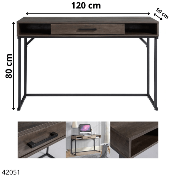 ESCRITORIO BASE METAL 120X50X80 (TQ012)