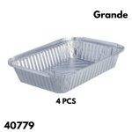 BANDEJA RECT ALUMINIO 4 PCS 26X19 CM 33628