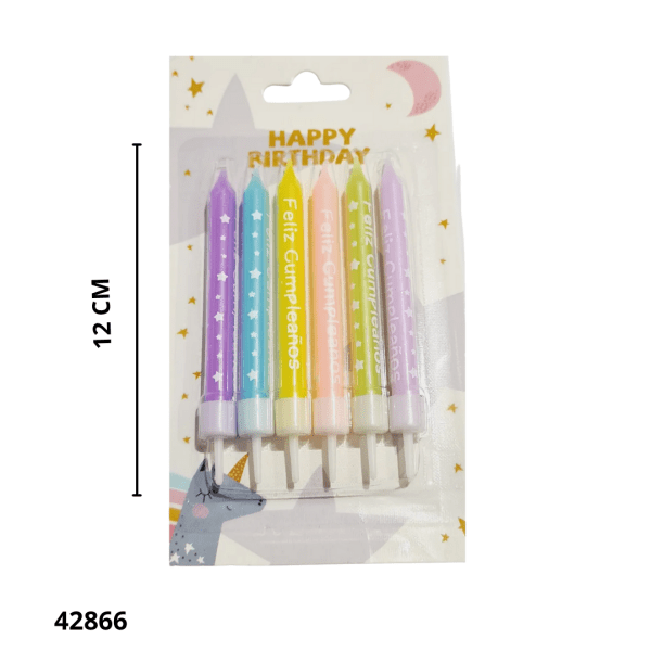 VELA PALITO C/DISEÑO 12CM (LW-027) (10 UND)