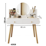 MUEBLE TOCADOR C/ESPEJO LUZ LED 2 GABINETES (BH8877)