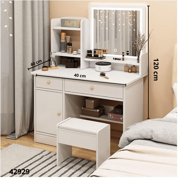 MUEBLE TOCADOR C/BUTACA Y ESPEJO LUZ LED (BH8880-A)
