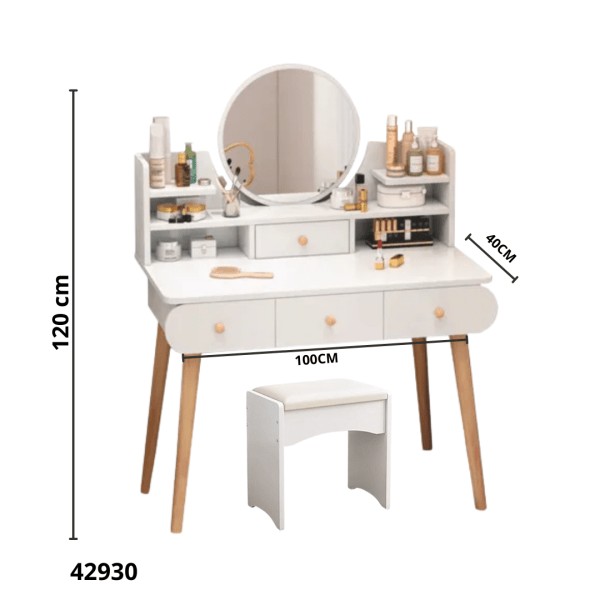 MUEBLE TOCADOR C/BUTACA Y ESPEJO LUZ LED (BH8878A)