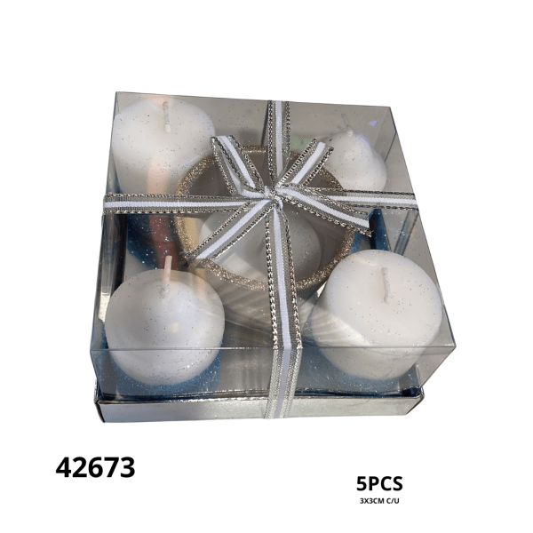 JUEGO DE VELAS NAVIDEÑAS 5PC (GL87214)