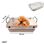 CANASTA DE METAL NEGRO C/TELA 19X29CM (E-CY-0268)