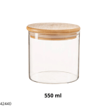 POTE HERMETICO C/TAPA BAMBU REDONDO 550ML (PY-60344)
