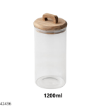 POTE HERMETICO C/TAPA BAMBU REDONDO 1200ML (PY-60399)