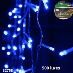 LUCES NAVIDEÑAS CASCADA 500 LUCES AZULES (LU50500)