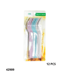 JUEGO. TENEDOR PLASTICO COLORIDO MEIJIE (12PCS) (Y3757)