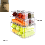 JUEGO DE CAJAS ORGANIZADORAS ACRILICO P/HELADERA (7PCS) PY-57196