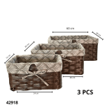 SET CANASTO TIPO MIMBRE GRANDE 3PC (BH7830)