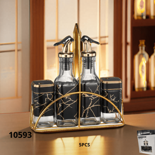 JUEGO DE CONDIMENTEROS C/DISEÑO (5 PCS) (BH8782)