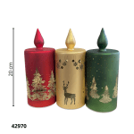 VELAS DECORATIVAS NAVIDEÑAS 20CM (CHAT-4)