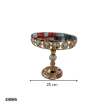 PEDESTAL DE DULCES DORADO 25CM